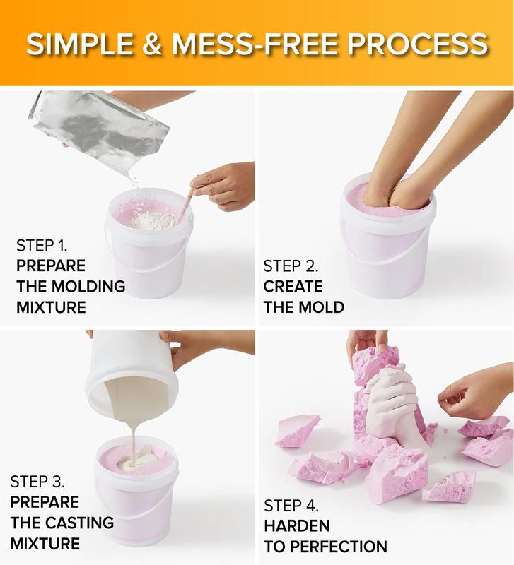 HAADI Hand Casting Kit - Create Timeless Hand & Foot Molds for Couples, Adults, Anniversary, Wedding, Birthday - Non-toxic & Skin-safe - Complete Kit 4