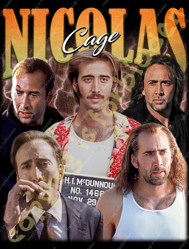 Nicolas Cage 90's Bootleg Rap T-Shirt, Nick Cage Parody Shirt, T-Shirt, Trendy Meme Shirt, Funny T-Shirt, Meme Graphic Tee, Birthday Gift, All Weather Clothing, Cotton Pullover 2
