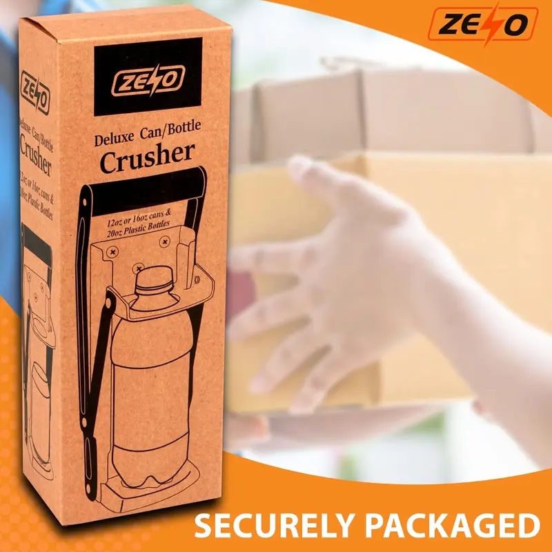 ZENO Can Crusher & Bottle Opener | 500ML Heavy Duty 16OZ 2 in 1 Crushes Soda Cans and Beer Cans | Large Beer Tin Can Crusher Wall Mounted Recycling Tool Bottle Opener | Plastic Bottle Crusher 5