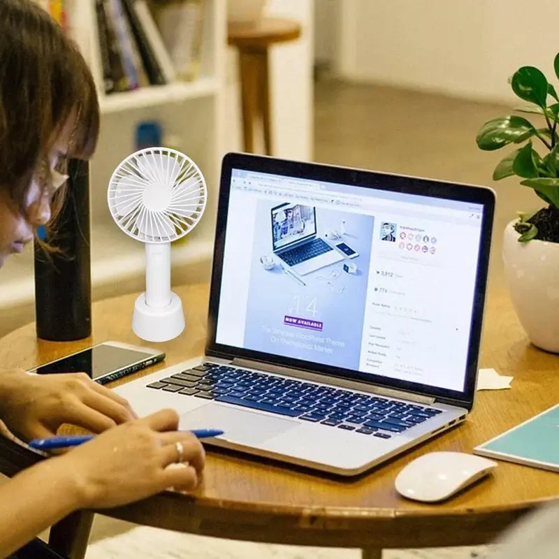 Handy Fan USB, 21cm In Size, 3 speed, Lightweight Portable Fan. Home, Office, Travel., White 1