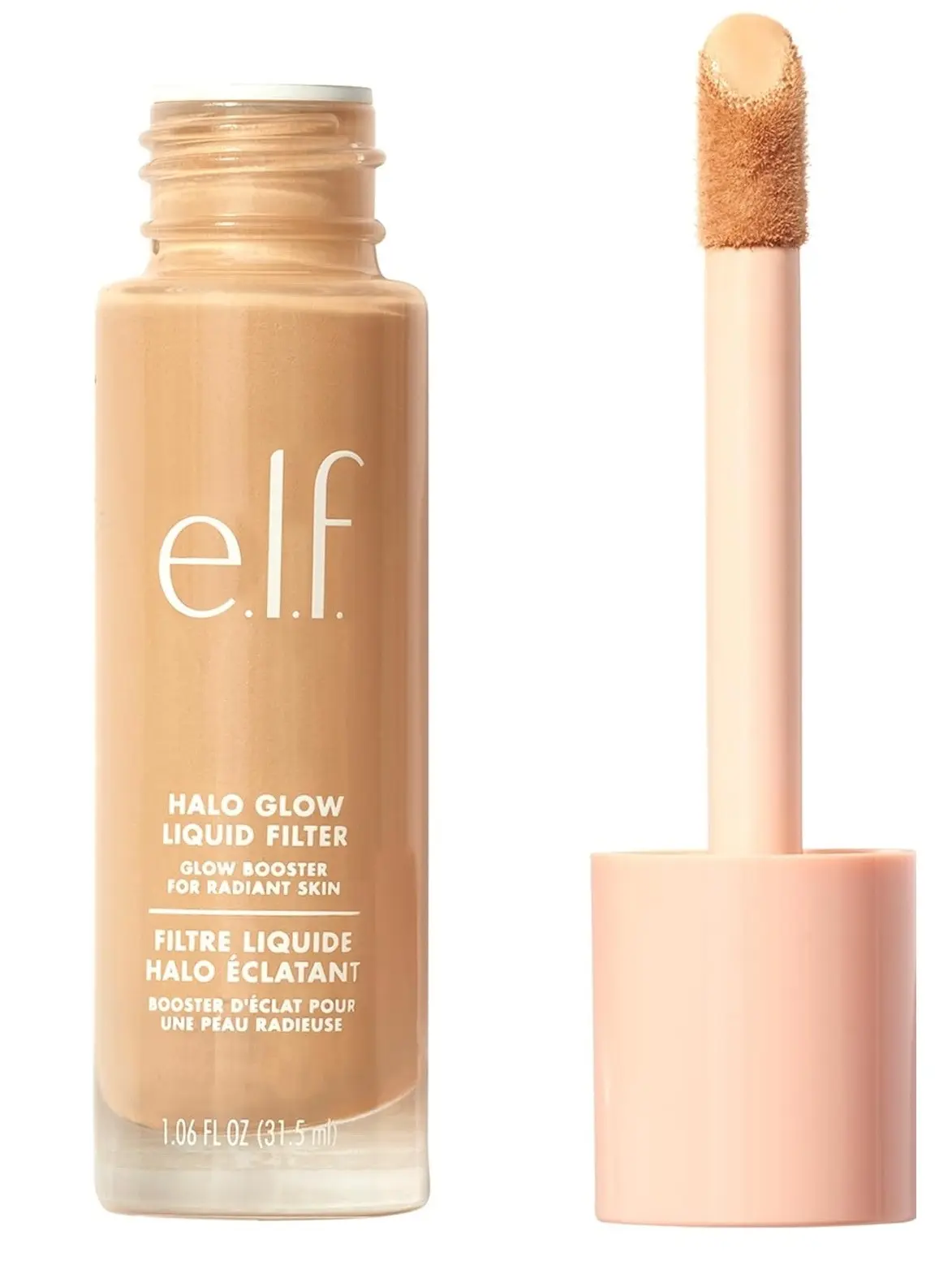 e.l.f. Halo Glow Liquid Filter, Complexion Booster For A Glowing, Soft-Focus Look, Infused With Hyaluronic Acid, Vegan & Cruelty-Free, 5 Medium - Tan Concealer Foundation Makeup Cosmetic