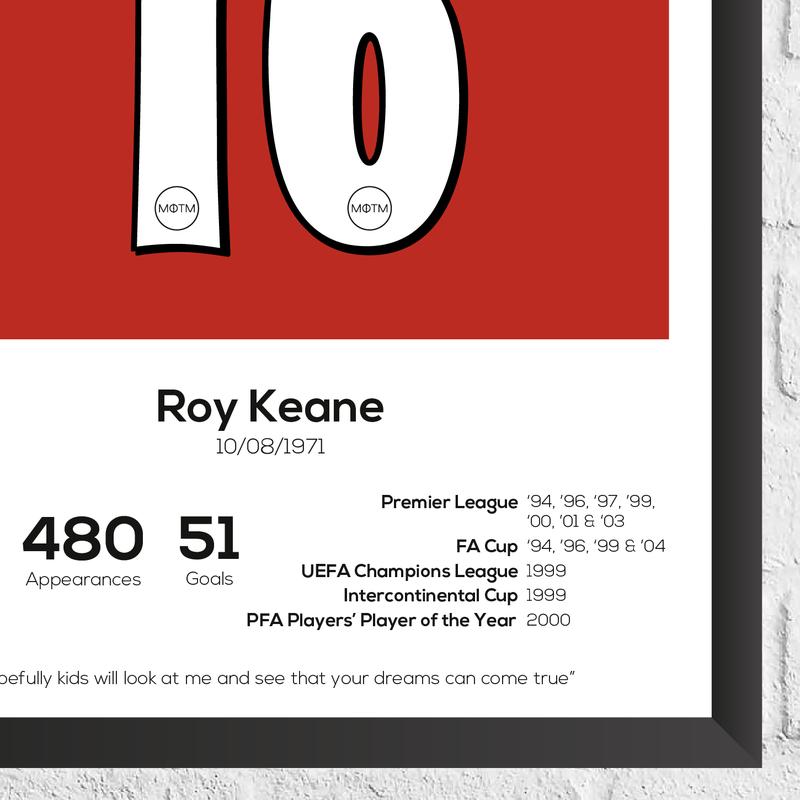 Roy Keane Legend Stats Football Print 1