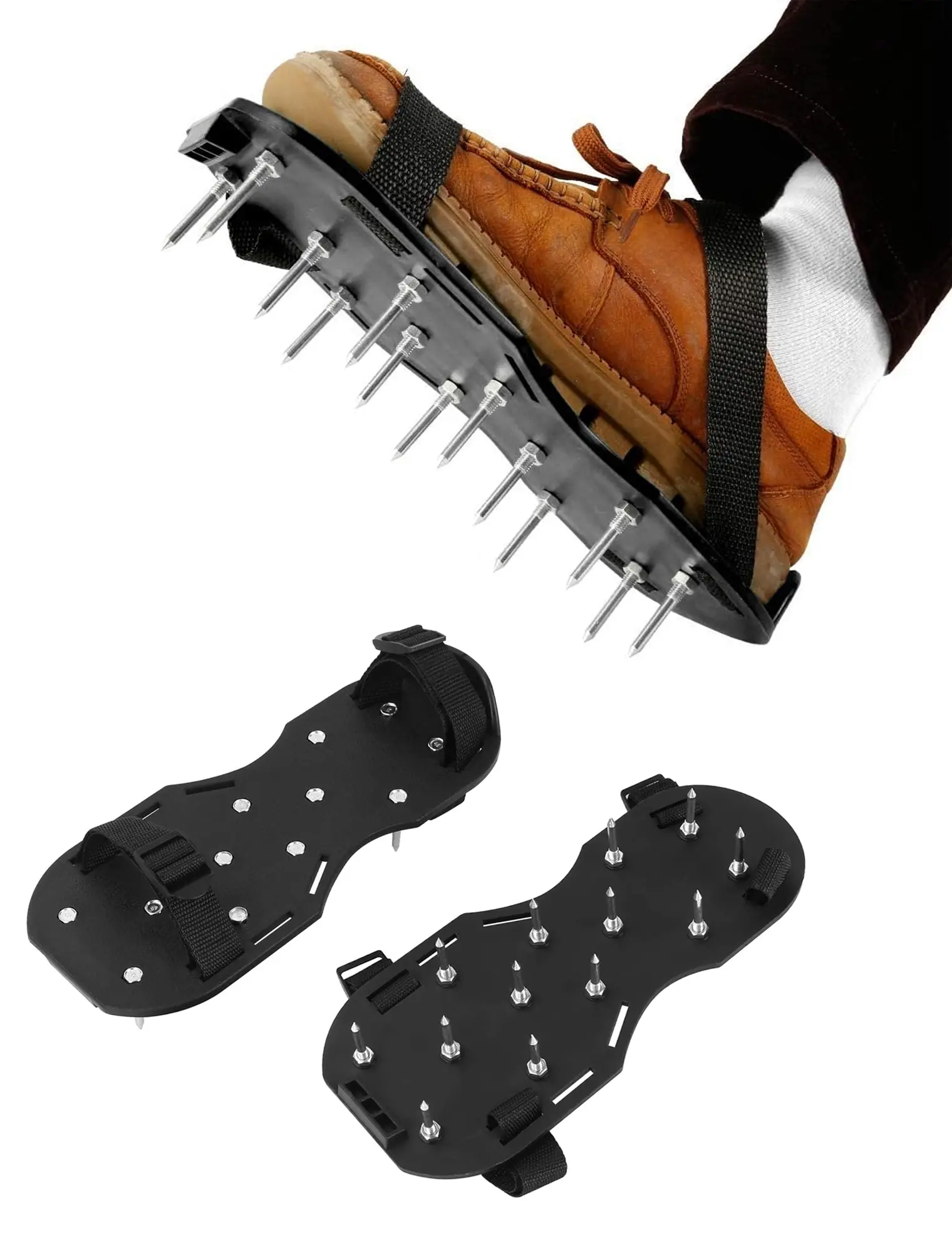 1 Pairs of Nail Spiked Aeration Shoes Lawn Aerator Shoes 20 mm Studded Soles 1 Pairs of Nail Spiked Aeration Shoes 20 mm Studded Soles Spikes Screed Flooring
