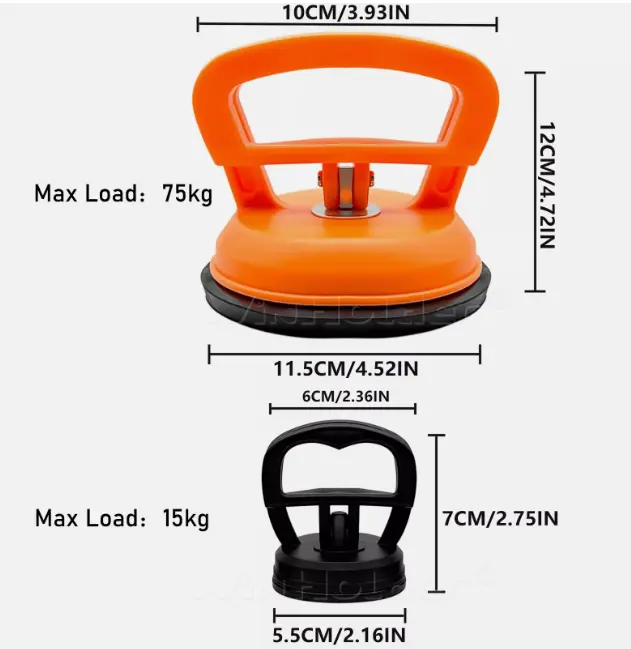3X Dent Puller Car Body Panel Suction Cup Set Repair Removal Tool Kit - Up to 75kg 2