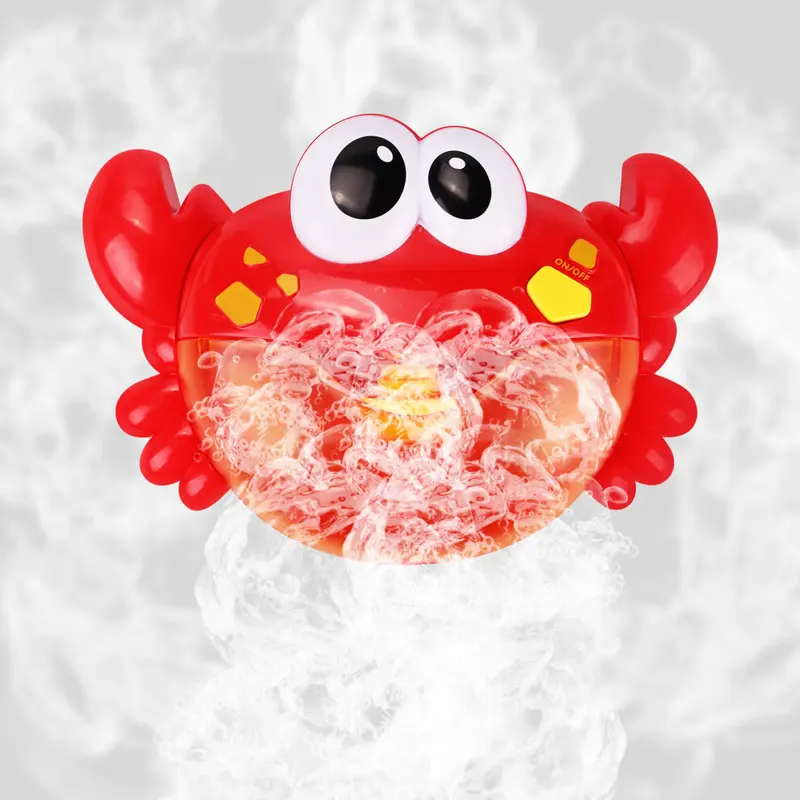 1 Piece Crab Shape Bubble Maker Toy with Suction Cup, Singing Bubble Blower Kids Toys Bubbling Bath Toys, Nursery Musical Crab for Baby Boys and Girls, Fun Shower Toys for Unisex Baby 2