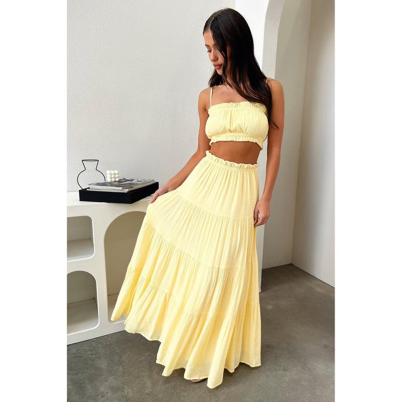 Thats So Fetch Selina Maxi Skirt - Yellow 8