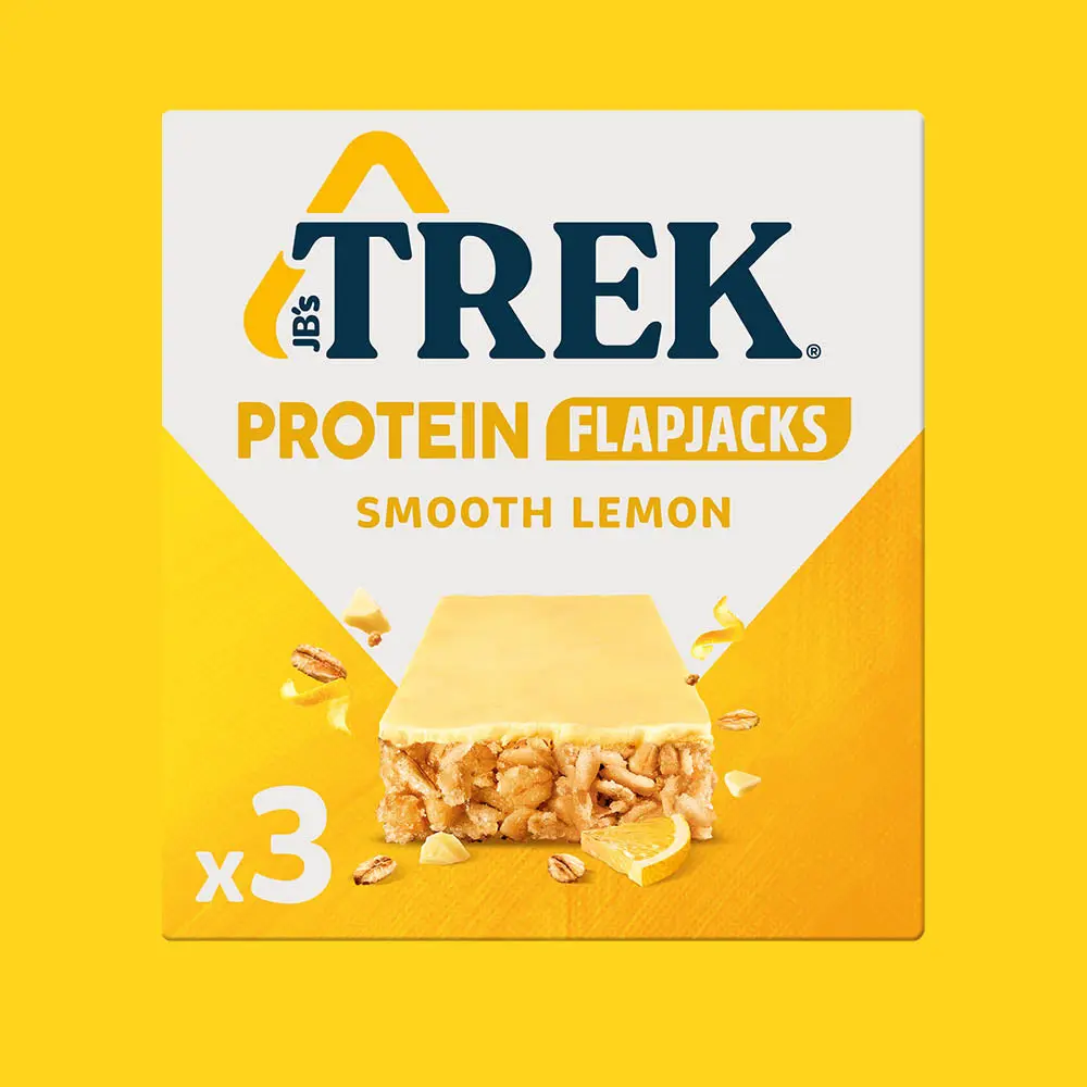 JB's TREK Smooth Lemon Protein Flapjack - Natural Sweet Snack healthy protein 3x50g