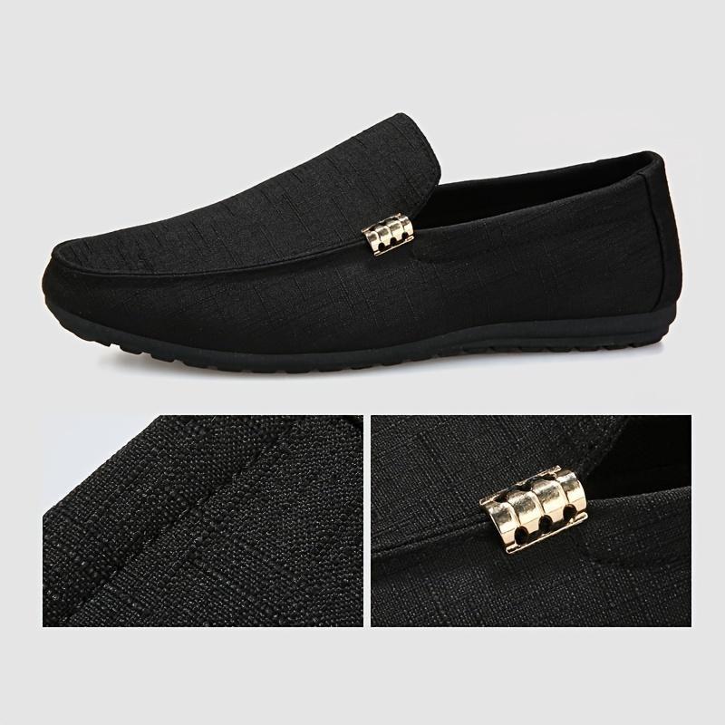 Mens Solid Canvas Slip-On Loafers - Durable & Stylish Casual Shoes - Breathable, Comfy for All-Day Outdoor Wear 7