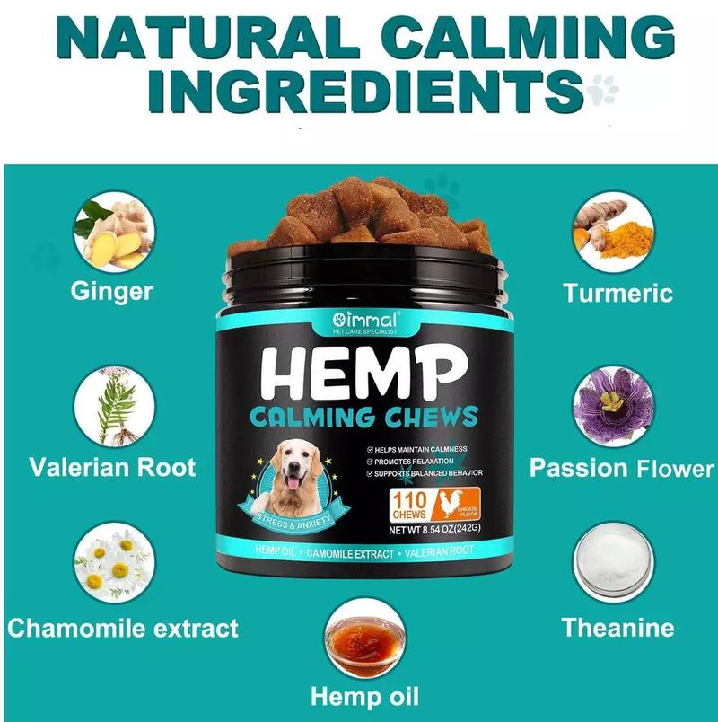 Product Introduction of 110x DOG FOOD Hemp Chews Calming Chews for Dogs ANXIETY RELIEF TREATS - CHICKEN 2
