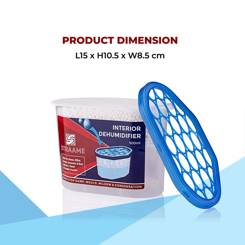 Straame Home | Interior Dehumidifier | Helps Prevent Damp, Mildew, Mould and Condensation | Long Lasting | Hydrophilic Crystals | Ideal for Any Room Kitchen Pack 3