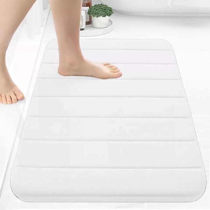 Non Slip Bath Mat Velvet Memory Foam Extra Large Bathroom Rug Water Absorbent Toilet Pedestal Mats Light 8