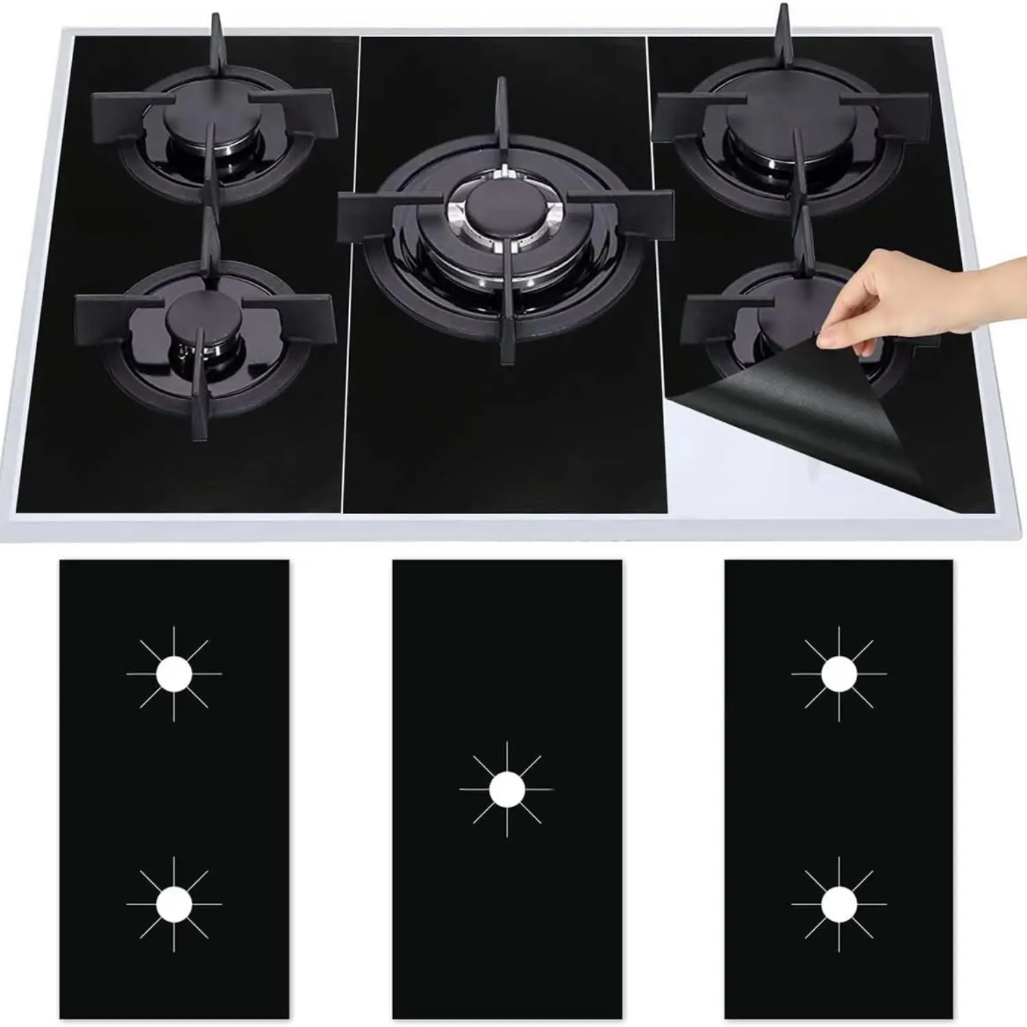 Gas Stove Protector (4 Counts/set), Non-stick & Easy to Clean Gas Stove Mat, High Temperature Resistant Gas Stove Pad, Kitchen Accessories