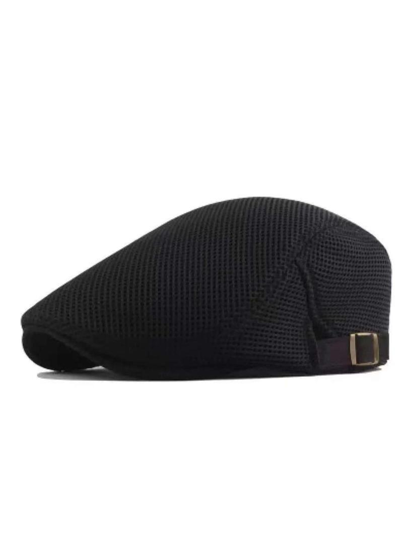 Product Introduction of Casual Plain Mesh Beret, Simple Outdoor Sports Adjustable Strap Sun Protection Cap for Men & Women, Simple Style Plain Color Casual Hat for Daily Wear  Hats for Women 4