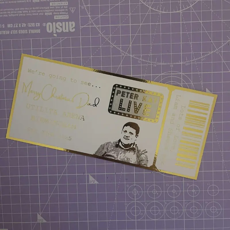 Personalised Gold Foil Ticket, Comedy Tour Ticket 0