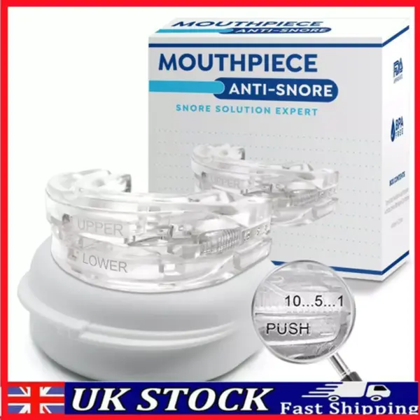 GENUINE ANTI SNORING MOUTH GUARD,DEVICE SLEEP AIDE APNEA Adjustable-free cleaner