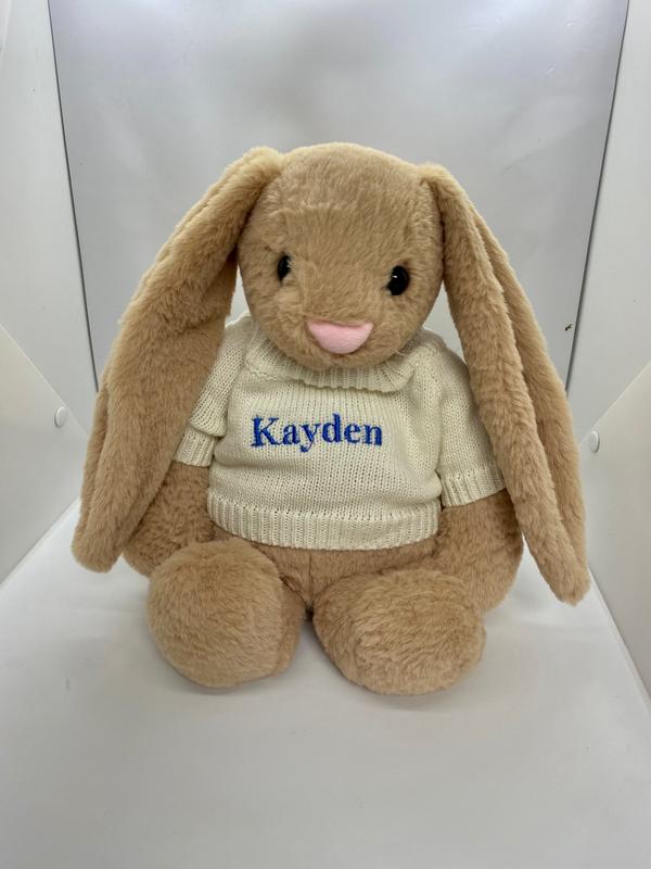 Sensory Hugs. Weighted Relaxing Brown Rabbit 35cm 4lb with or without personalised jumper 3