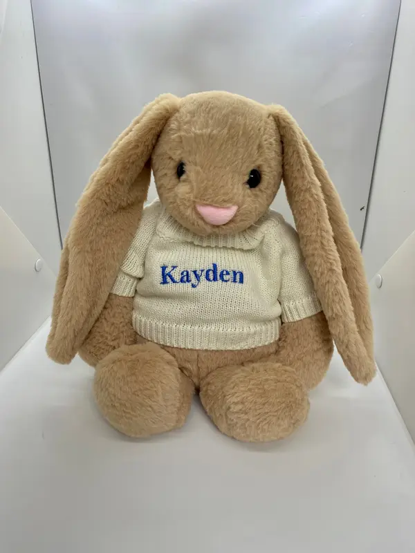 Sensory Hugs. Weighted Relaxing Brown Rabbit 35cm 4lb with or without personalised jumper 2