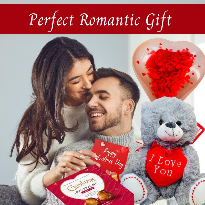 Valentines Gifts for Her & Him - Valentines Teddy, Guylian Chocolates, Red Heart Balloons, Valentines Gift Bag, Valentines Card - Valentines Hampers for Men, Women, Boyfriend, Girlfriend 6