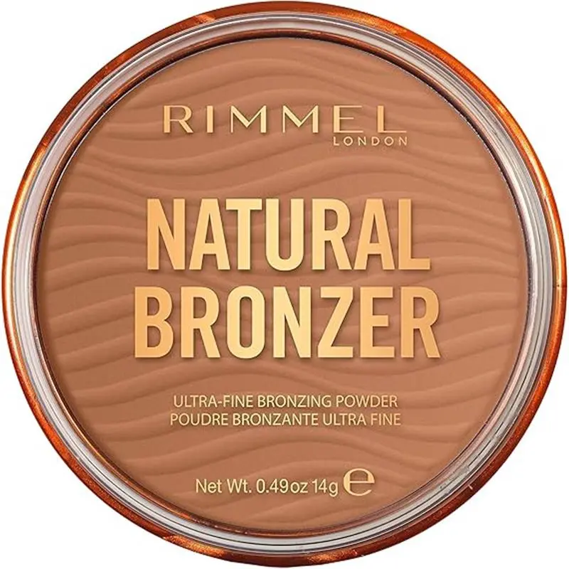 RIMMEL Natural Bronzer - Silky-Smooth & Ultra-Fine Powder for a Matte Finish - Sunkissed Look - 002 Sunbronze - Makeup Cosmetic