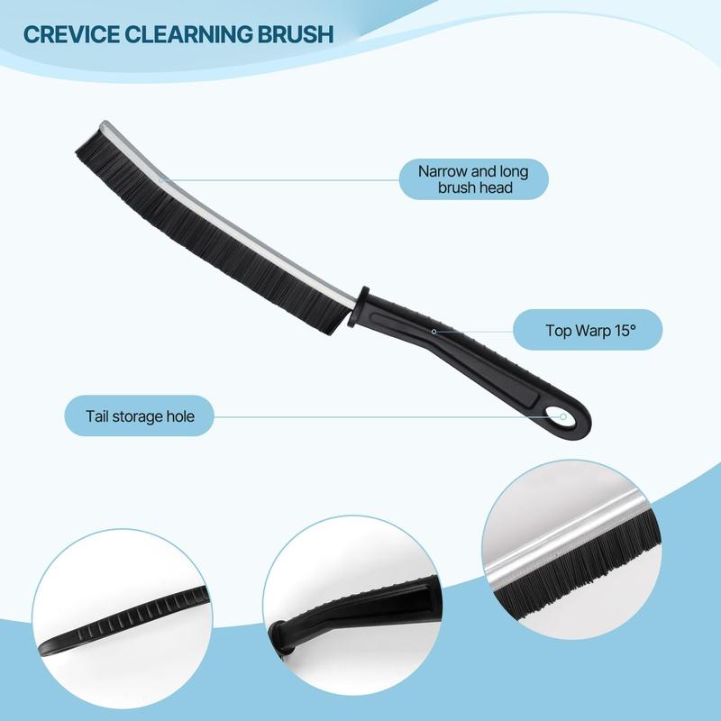 Crevice Cleaning Brush, Bathroom Tile Groove Gap Cleaning Brush,Premium Crevice Cleaning Tool Aluminum Support with 15° Angle Magic Brush, Thin Cleaning Brush for Home Kitchen 4