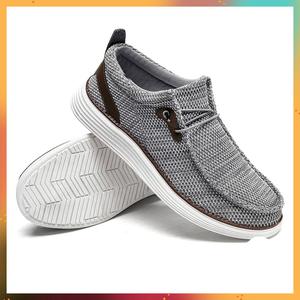 Men's flat lace-up loafers are comfortable and lightweight Footwear Boy Work Shoes Casual Shoes Black-9927 Slipon Women