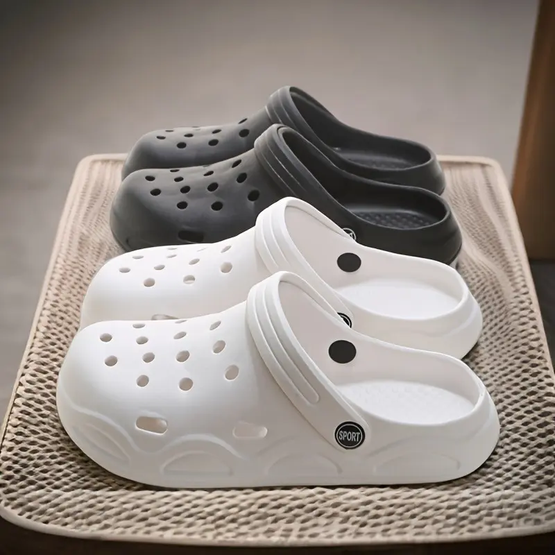 Lightweight Comfortable Solid Color Unisex Clogs, Anti-Slip EVA Slide Shoes for Summer Indoor & Outdoor Beach Garden Sandals