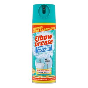 Elbow Grease Bathroom Mousse Lemon Fresh 400ml - Bathroom Cleaner, Remove Grime & Soap Scum Cleaning Household