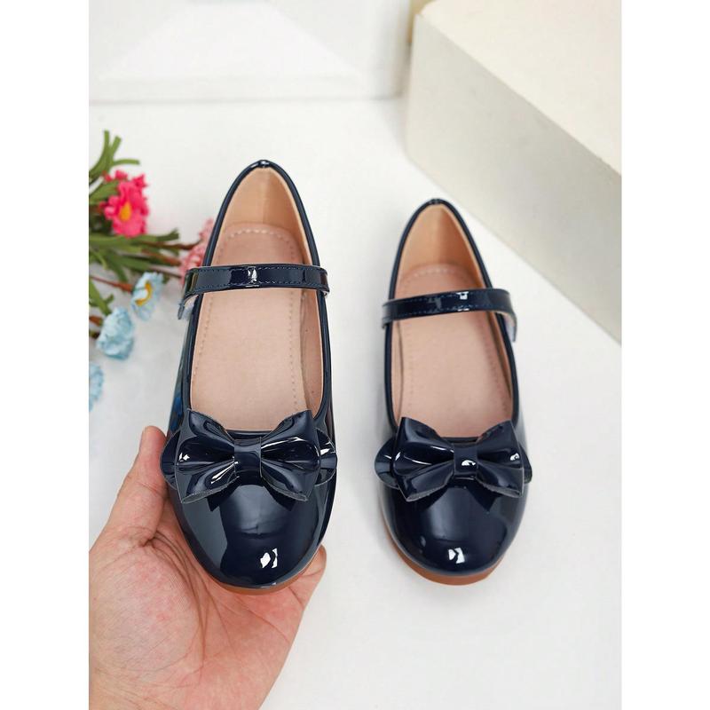 Girls Silver Bowknot Cute Princess Flats, Big Kids Casual Shallow Loafers School Performance Dance Shoes, Spring Summer 5