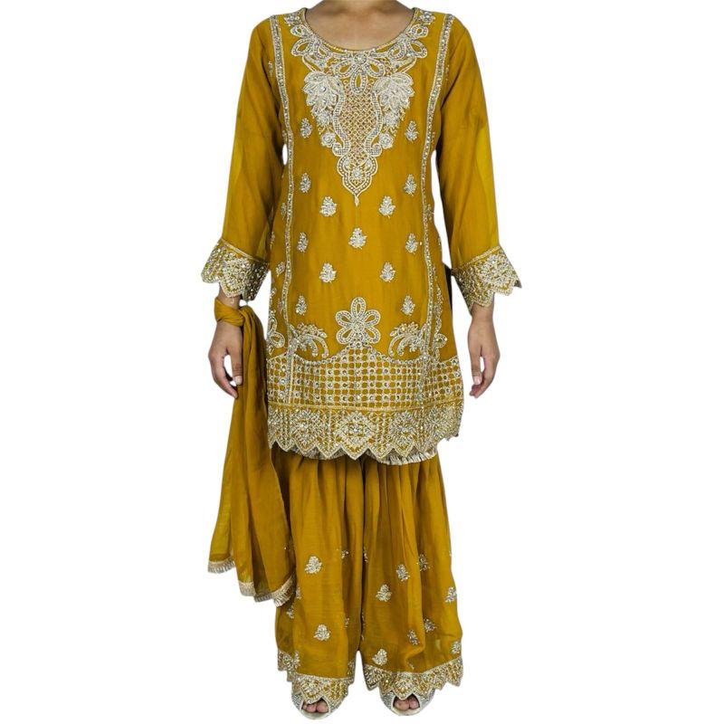 Product Introduction of Mother and Daughter Sharara Outfit for Any Occasions - Perfect for Family Gatherings and Special Occasions Comfort Comfortable Chiffon Fabric Lightweight Breathable 15