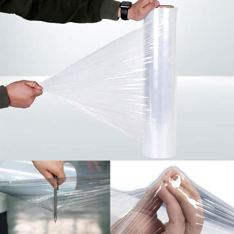 6 x STRONG ROLLS CLEAR PALLET STRETCH SHRINK WRAP PARCEL PACKING CLING FILM 2