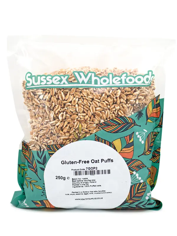 Gluten-Free Oat Puffs 250g (Sussex Wholefoods) 0