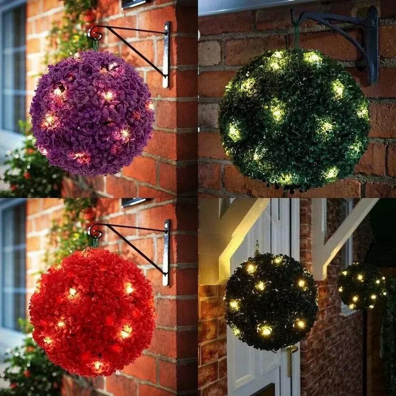 Solar Powered 20 Led Garden Hanging Sphere Topiary Flower Ball Lights Ornament 0
