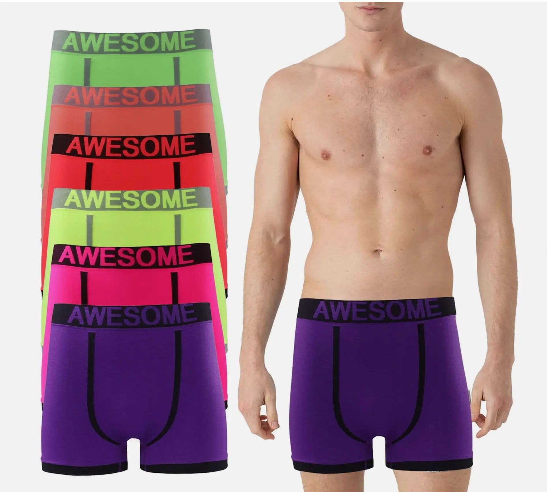 12 PACK MENS NEON BOXER SHORTS UNDERWEAR ELASTICATED WAIST BAND HIPSTER BRIEFS