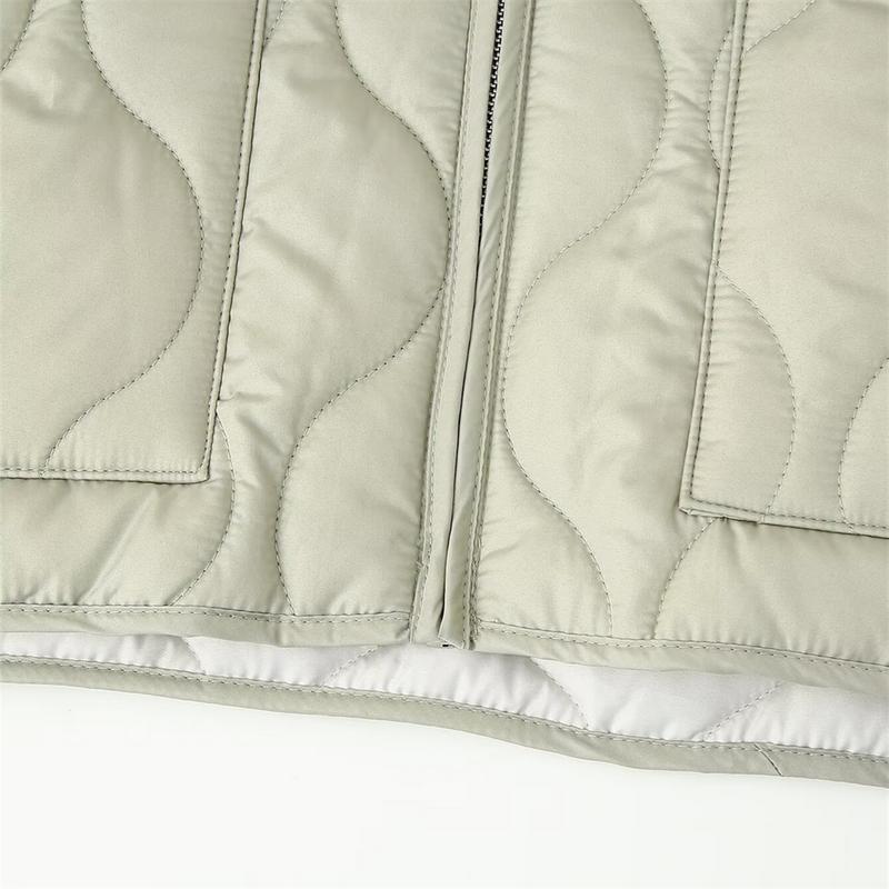 Product Introduction of PB&ZA2024 Autumn New Women's Clothing Style Round Neck Loose Lightweight Pocket Decoration Cotton Jacket Quilted Coat 9
