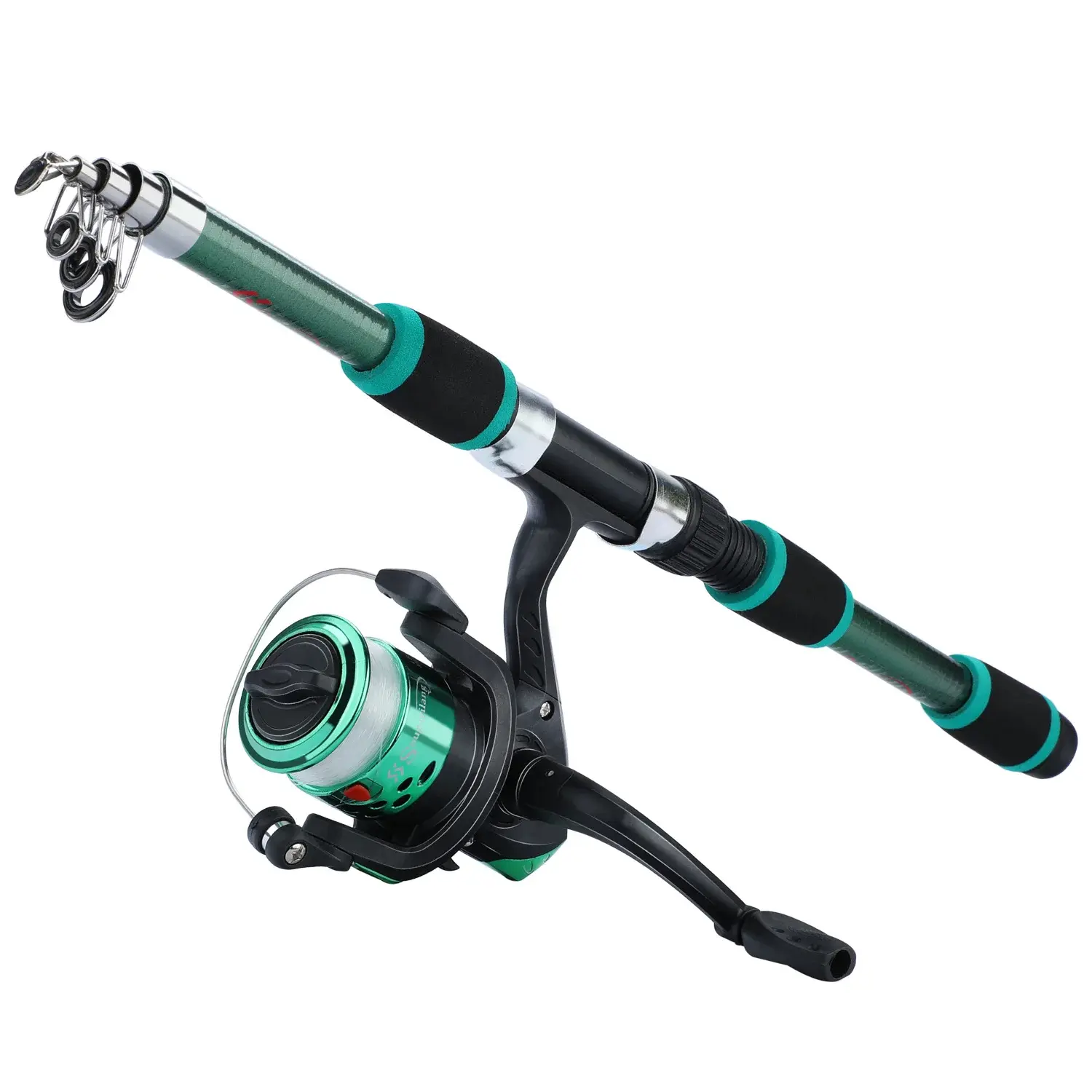 Sougayilang Spinning Fishing Rod and Reel Combo1.8M Telescopic Rod with 5.2:1 3BB Fishign Reel Max Drag 5kg Full Fishing Kit