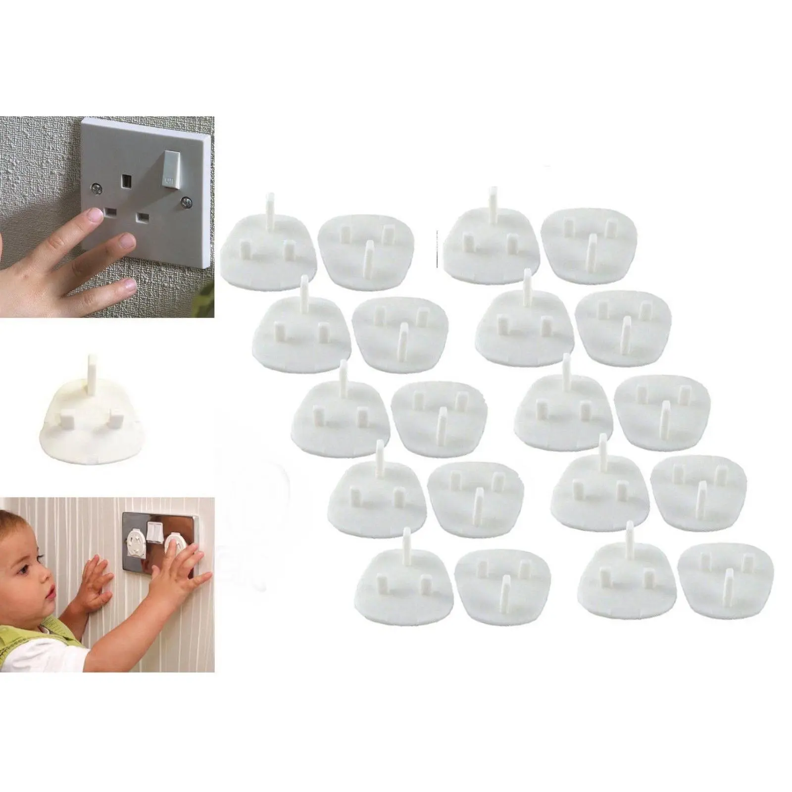 NEW - Pack of 12 White Socket Covers - Child Safety Plug Covers - Easy to Fit - ON SALE