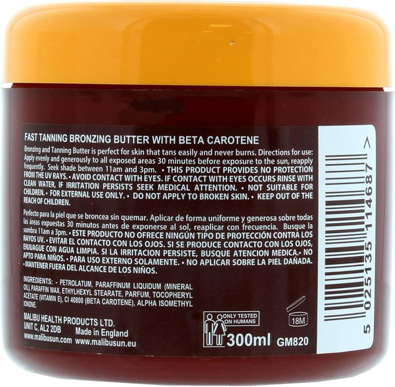 Sun Bronzing Fast Tanning Body Butter with Beta Carotene, Tropical Coconut Fragrance, 300ml Body Care Scent Moisturizer Comfort Moisture Hydrating Moisturizing Scented 1