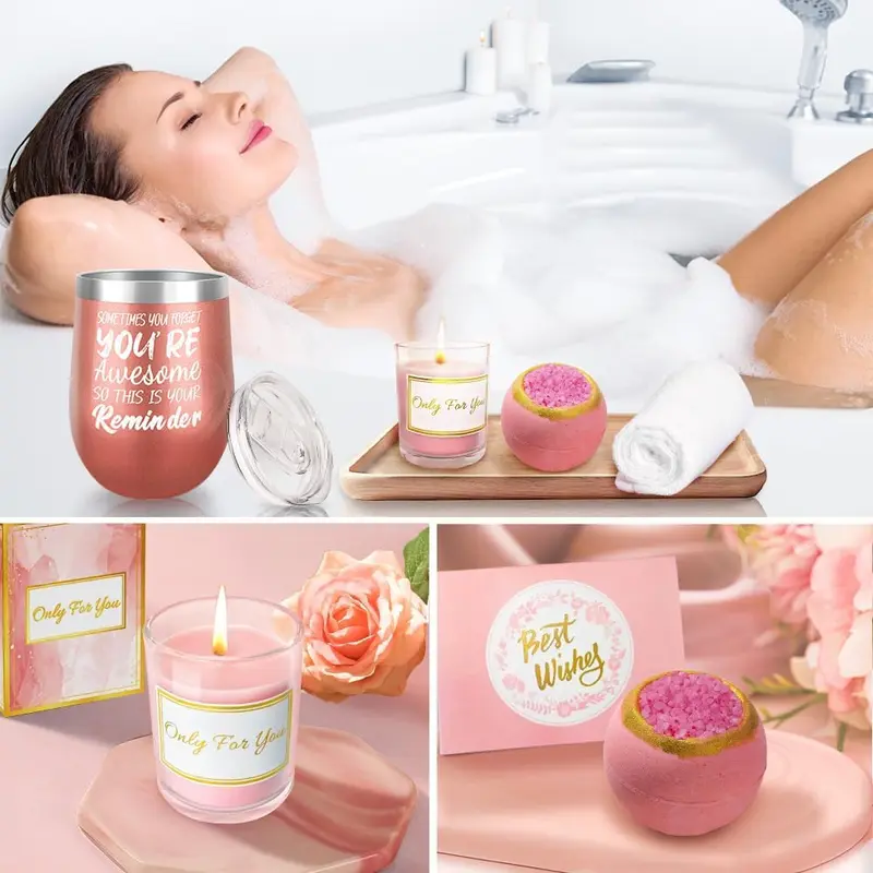 Birthday Pamper Gifts for Women, Relaxation Spa Bath Set for Friends Sister Bestie Women Coworkers Ladies Hamper Birthday Gifts Wellbeing Get Well Soon Gifts Body Care Pack 3