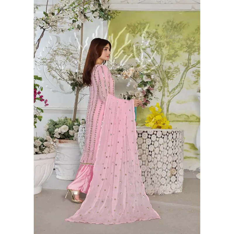 HK260 Zilla - Pink Readymade Chiffon Suit 1