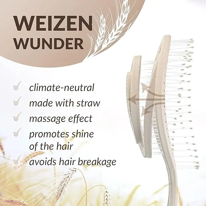 Beauty Eco Friendly Straw Hairbrush with Flexible Soft Pin Bristles for Wet/Dry Hair Detangling and Head Massaging free shipping 2