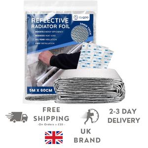CUQOO Radiator Reflector Foil 5m x 60cm – 3.6mm Thick Radiator Reflector Panels Heat Reflective Thermal Bubble Heating Insulation Panels Energy Saving Radiator Foil Reflector Roll - Bubble Wrap Radiator Insulation Foil Reflector - Radiator Heat Deflector