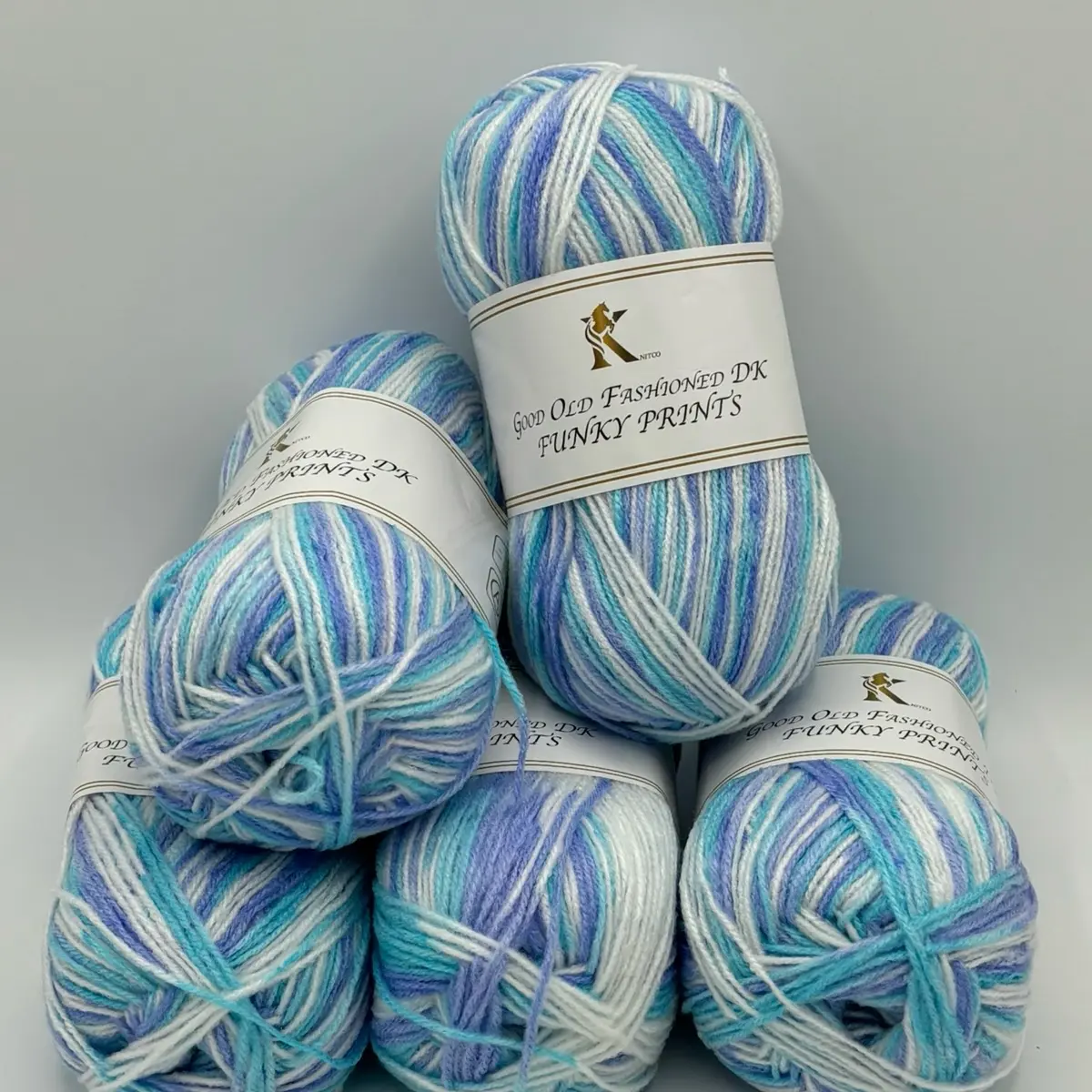 Dk Knitting Crochet Yarn 5x100g Balls Good Old Fashioned Funky Prints