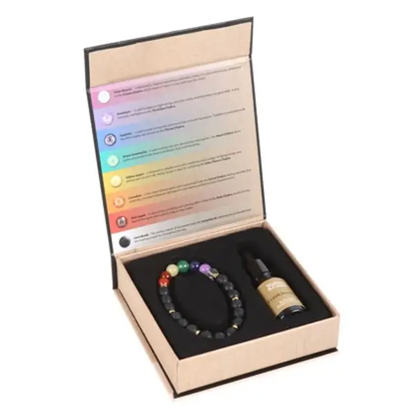 Seven Chakra Mixed Gemstone Essential Oil Bracelet 1