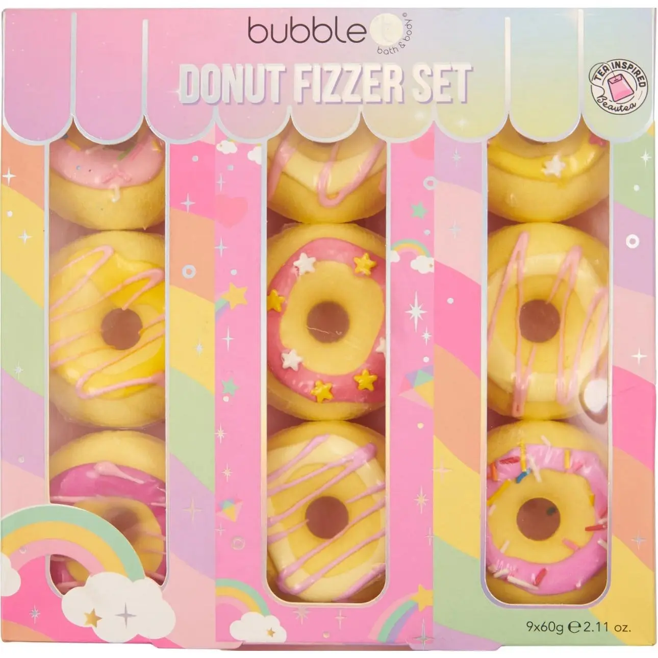 9-Piece Rainbow Donut Bath Fizzer Bubble balls Collection