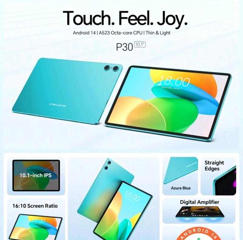 Teclast P30 2024 Tablet Allwinner A523  8-Core 1.8GHz/ 4GBRAM/64GB ROM/10.1inch 1280*800iPS/WIFI/6000mAh/Type-C/5MP+2MP Camera/Android 14)Limited Time Offer Free Ramdom Color Leather Case 1