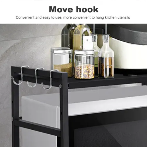3 Tier Expandable Microwave oven Rack Stand Storage Holder Kitchen Corner Shelf 5