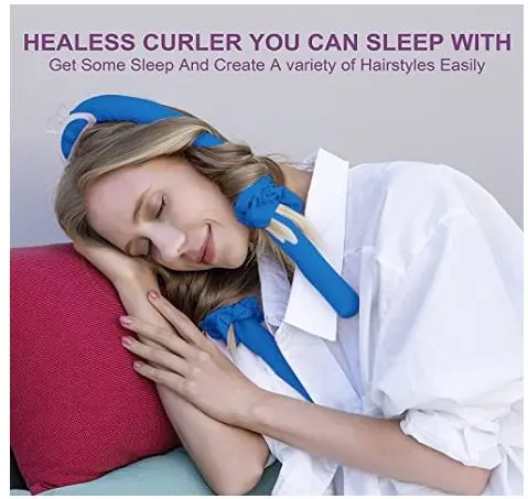Heatless Curling Rod Headband, No Heat Curl Ribbon with Hair Clips and Scrunchie, Sleeping Curls Silk Ribbon Hair Rollers, Overnight Hair Wrap Curls Styling Kit for Long Hair Medium Hair Haircare Curler Smooth 3