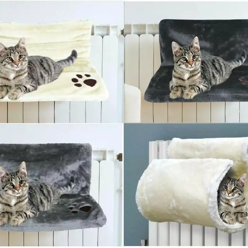 Kitten Cat Pet Bed Hanging Radiator Warm Fleece Basket Cradle 1