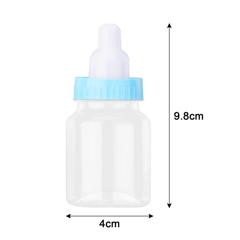 JF HOME BLISS 24X Fillable Bottles Candy Box Baby Shower Baptism Party Favour Christening Grade Candy Bottles Decorations Feeding Bottle Gift (Blue) 1