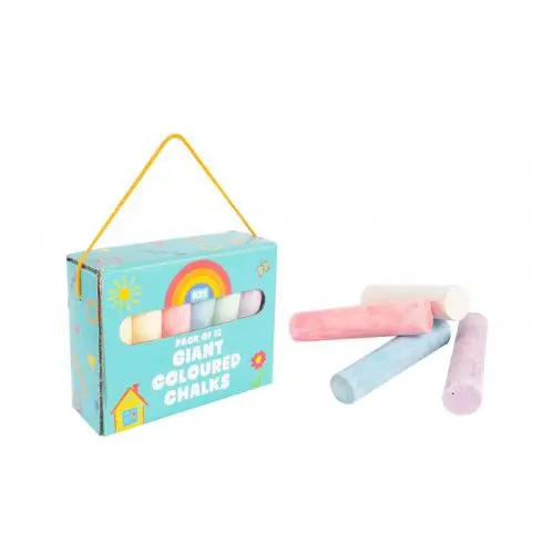 Jumbo Coloured Pavement Chalks 12 Pack